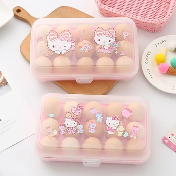 Sanrio Hello Kitty Littletwinstars Vajcia Úložný Box Chladnička s 15 Mriežky Čerstvé Vedenie Plastové Shockproof a Anti-Jeseň