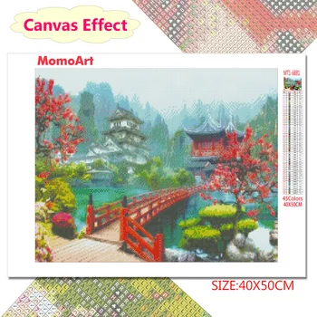 MomoArt 5D DIY Diamond Výšivky na Šírku Domu Mozaiky Predaj Japonských Diamond Maľovanie Čerešňové Kvety Cross Stitch Domova