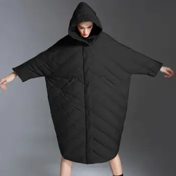 S-3XL módne Zimné módne značky nad kolená už reálne kačica dole kabát žena bat štýl s kapucňou teplá nadol parkas wq115