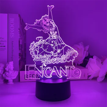 3D Encanto Led Nightlights Mirabel Madrigal Akryl Svetlo Lampy Spálňa Decor LED Svetlo, Atmosféra, nočné Lampy, Nočné Deti Darček