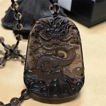 Hot Predaj Prírodných Handcarve Obsidian Dragon Značky Náhrdelník S Príveskom, Módne Šperky Príslušenstvo Muži Ženy Šťastie Dary