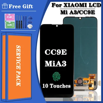 Super AMOLED Displej Pre Xiao Mi CC9E LCD Displej Dotykový Displej Digitalizátorom. Montáž Pre Xiao Mi A3 MiA3 Lcd S Rámom