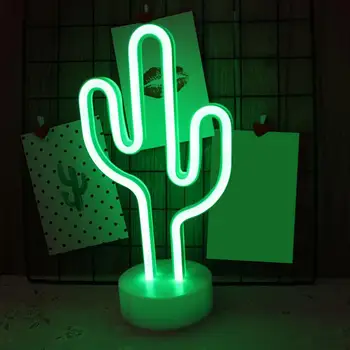 Atraktívne 1 Set Veľkú Moon Star Kaktus LED Nočné Svetlo Dekor PVC Tabuľka Svietidlo Nabíjateľné pre Domáce