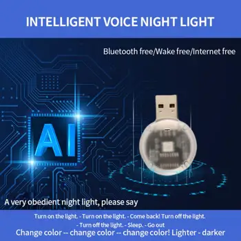 Hlas Senzor Svetla Ovládanie Hlasom Nočné Svetlo Bez Pripojenia na Internet Potrebný Univerzálny Dekoratívne Lampy Auto Home Party LED Svetlo