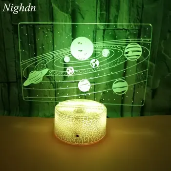 Nighdn Vesmíru 3D Nočné Svetlo pre Deti Spálne Dekorácie 3D LED Optické Ilúzie Lampa Narodeniny, Vianočné Darčeky pre Chlapcov, Dievčatá