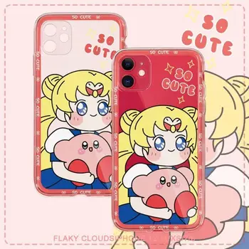 Anime Kawaii Sailor Moon Transparentné Shell Silikónové Airbag Anti-Jeseň Telefón Prípade Iphone 13 12 11Promax Hračky, Darčekové Cartoon Shell