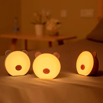 LED tvorivé malé nočné svetlo nočné spálňa kŕmenie svetlo malé nočné lampy roztomilý medveď multi-funkčné nočné lampy