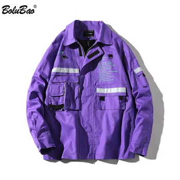 BOLUBAO Módnej Značky Bunda Mužov Jar Jeseň pánske jednofarebné vrchné oblečenie Coats Muž Hip Hop Bundy Kabát