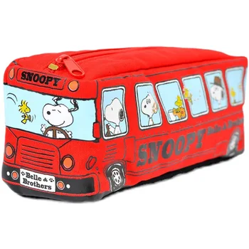 Kawaii Snoopy Cartoon Autobus Styling Osobnosti, Junior, Študent strednej Školy, Ceruzka Taška ceruzka políčko, veľkou kapacitou papiernictvo taška