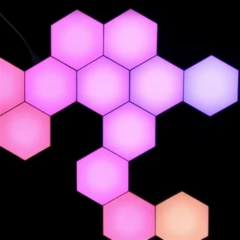 APLIKÁCIU Diaľkové Ovládanie LED Nočné Svetlo 5V RGB Hexagon Quantum Svetlo Vnútorné Steny Svetlo Počítačové herne, Spálne Posteli Dekorácie