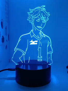 Haikyuu Toru oikawa 3d led lampa pre bedrome manga ninght svetlá anime akčné figúrky, Dekorácie lampara de noche dormitorio