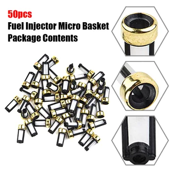 50pcs/set Paliva Injektor Microse Košíkový Filter Univerzálne vhodné Pre ASNU03C Injektor Súpravy na Opravu Injektor Nylon Mesh Medi
