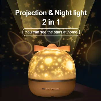 Projektor Nočné Svetlo S Bluetooth Reproduktor Spoplatnené Hviezdne Nebo Otočiť LED Lampa Farebné Blikajúce Hviezdy Deti Baby Darček