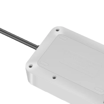 2. Kolo Pin EÚ RUS Plug Power Strip Prepínač Usb, Smart Zásuvka 3 Európske Zásuvky s 3 USB Nabíjací Port 1.8 M Predĺženie Zásuvky