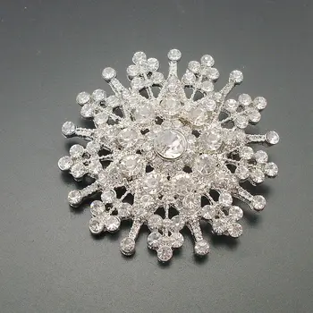 44 mm Módne Zliatiny Drahokamu Crystal Corsage Kvet Snowflake Svadobné Pin Lacné Brošňa Hotsale 2018 Trendy, Položka Č.: FB020