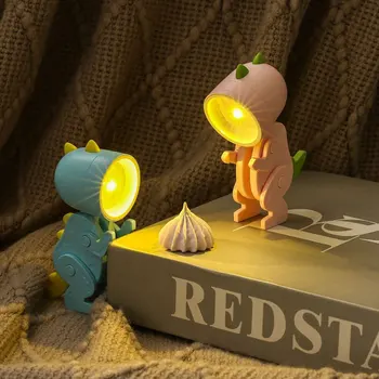 LED Nočné Svetlo Mini Skladacie Stolná Lampa Roztomilé Zvieratko Svetlá Psa Jeleň Dinosaura Kvet Prenosné Nočné Svetlo Študent Obývacia Izba Dekor