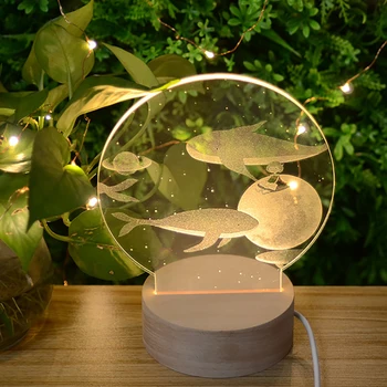 Veľryba LED Akryl Nočné Svetlo Rozprávky USB Powered Spálne Dekorácie Spánku stolná Lampa pre Deti Boy & Girl Kreatívny Darček