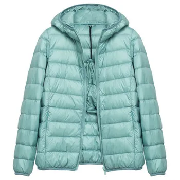 2021 ženy bunda jeseň/zima s kapucňou ultra-light módne ľahký nadol bunda ženy kórejská verzia bunda teplá lightwe