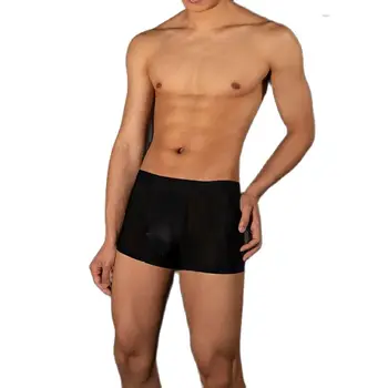 3ks/Veľa mužov ice hodváb bielizeň pás antibakteriálne boxer nohavičky bezšvíkové jednoduché jednofarebné rohy
