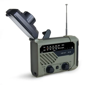 Solárne Ručne Kľukou Núdzové Powered Rádio 2000mAh Power Bank Nabíjačka Telefónu Prenosné AM/FM/NOAA Počasie Rádio COB LED Baterka