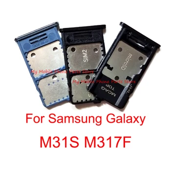Dual Sim Kartu Sim Držiak Pre Samsung Galaxy M31S M317F M317 Sim Zásobník SD Kartu, Držiak Zásuvky Zásuvky Adaptéra Opravy Dielov
