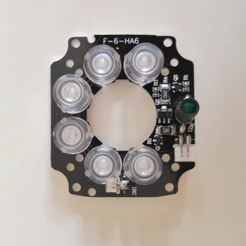 850nm Infračervené Doska IR LED Board CCTV kamery modul DAHUA Fotoaparát Vyplniť Svetla 6 high power LED 90 stupňov 53.5*47.5 mm