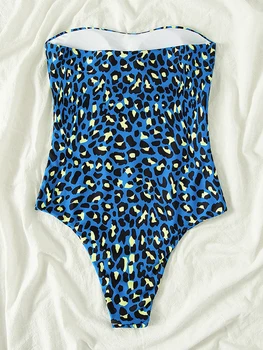 INGAGA Sexy Leopard dámske Plavky jednodielne Plavky bez Ramienok 2023 Vystrihnúť Monokiny Kombinézu Ženy plážové oblečenie plavky