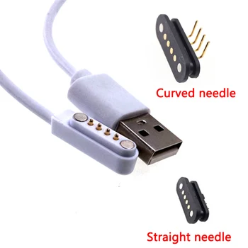 1 Stanovuje Magnetické usb nabíjací kábel Muž Žena Pogo Pin konektor 4 Pozície Moci Údaje Magnety kontakt Pad PCB Spájky