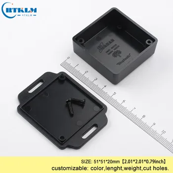 Plastový kryt 51*51*20 mm injekčne spojovacej skrinke IP54 ABS montáž na stenu projektu box pre elektronické zariadenie, box black box diy