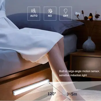 Bezdrôtové LED Svetelný Senzor Pohybu, Nočné Svetlo USB Nabíjateľné Nočné Lampy, Kuchyne, Skrine, Skriňa Lampa Schodisko Podsvietenie