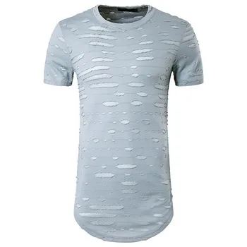 B1600-Letné nové pánske T-shirts farbou slim trend bežné krátke rukávy móda