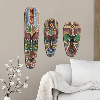 Drevené Afriky Ručne Vyrezávané Tribal Masku Na Tvár Maľovanie Na Stene Visí Ľudové Umenie