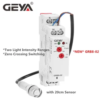 Doprava zadarmo GEYA GRB8-01/02 Twilight Switch s Snímača AC110V-240V Fotoelektrické Časovač Svetelný Senzor Relé