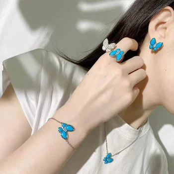 Kvalitné Luxusné Značky Šperky dámske Darček k Narodeninám perleť Butterfly Svadobné Šperky Set