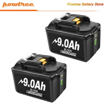 Powtree BL1860 Batérie 9000mAh Li-ion batéria pre Makita 18V Batérie pre BL1830 BL1840 BL1850 BL1860B Výmena napájacích Nástroj Batérie