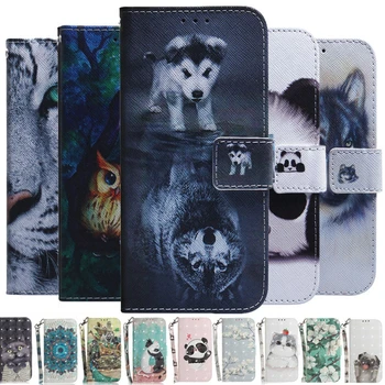 3D Zvierat Kartu Peňaženky obal Pre Samsung Galaxy A12 5G Panda Pes, Mačka, Tiger, Lev Maľované Knihy Flip Kožený Kryt Telefónu A12