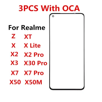 3KS/Veľa Prednom Displeji Na Realme Z X Lite X2 XT X3 X7 Pro X30 X50 M Dotykový Panel LCD Displeji Sa Sklo Nahradiť Opravy Dielov + OCA
