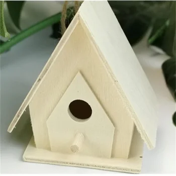 Kreatívne Drevené Kolibrík Dom S Závesné Lano Záhradkárstvo Dekorácie Vták je Malé Teplé Hniezdo Diy Typy Stenu