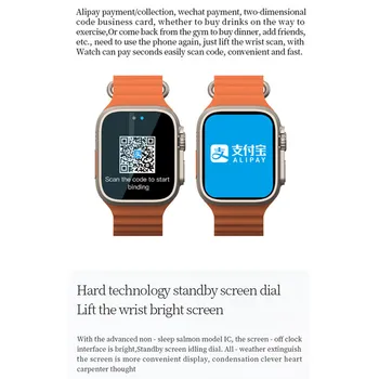 Pôvodné X8 + Ultra, Smart Hodinky Mužov Série 8 NFC Teploty Tela Monitora Bluetooth Hovor Kalkulačka EKG Bezdrôtový Iwo Smartwatch