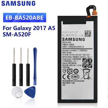 SAMSUNG Originálne Náhradné Batéria EB-BA520ABE Pre Samsung Galaxy A5 2017 Edition A520F SM-A520F Autentická Batéria 3000mAh