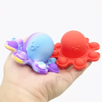 Autizmus Ako Sa Zbaviť Stresu Jednoduché Dimple Obojstranné Reverzibilné Flip Octopus Keychain Pop Stlačte Bubble Popper Fidgets Hračka