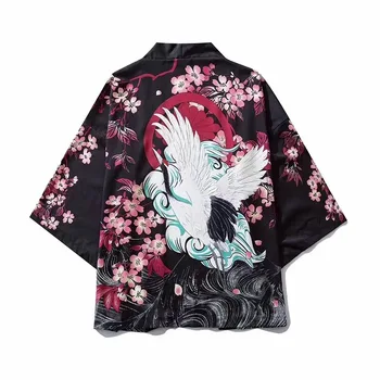 Nový Japonský Módny Štýl Kimono pre Dospelých Tradičné Haori Oblečenie Tlač Čínsky Drak Tenké Samuraj Muži Ženy Rob
