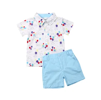 2 ks Batoľa Detský Baby Boy Šaty, tričká Topy a Šortky Nohavice Letné Oblečenie Baby Boy Gentleman Oblečenie