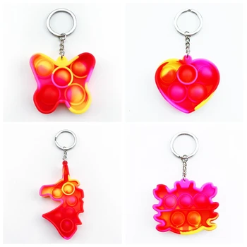 Kreatívne Mini Keychain Jednoduché Dimple Push Bublina Zmyslové Fidget Hračky Rozmliaždeniu Anti Stres Odľahčovacia Pre Dospelých, Deti Squeeze Hračky