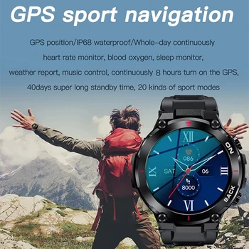 Nové GPS Poloha Mužov Smart Hodinky Vojenské Vonkajšie Športové Fitness Super Dlhý Pohotovostný Smartwatch IP68 Plávanie Muž, dávajte si Pozor Na Xiao