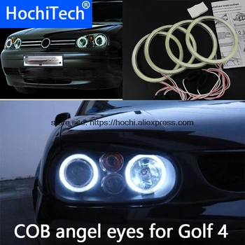 Vysoká Kvalita COB Led Svetlo Biele Halo Led Angel Eyes Krúžkov Pre Volkswagen Golf 4 golf4 MK4 R32 VR6 1998-2004 s objektívom