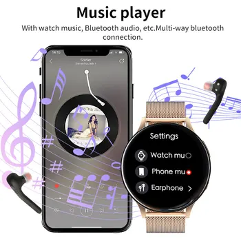 LIGE NFC Smart Hodinky Ženy Bluetooth Zavolať Miestnu Hudbu, Pozerať Vodotesný IP68-Noví ľudia, Smartwatch Pre Android iOS Podporou Nahrávania