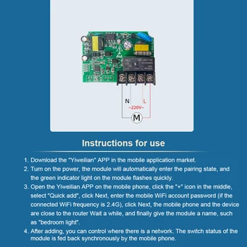 AC90-16A 250V YiWelink APP USB 1 Spôsob WiFi Diaľkové Ovládanie spínací Modul Podporu 3G, 4G APLIKÁCIE Diaľkové Ovládanie Inteligentných Domov Prepínač