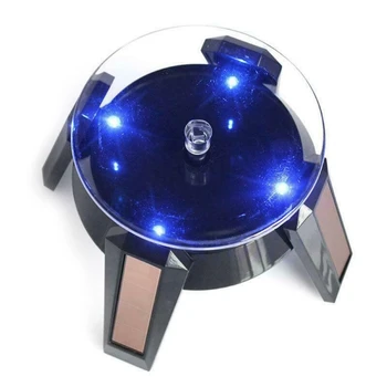 Slnečná energia 360 Stupeň Šperky Otáčanie Displeja, Stojan Zase Tabuľka Dosku LED Svetlo