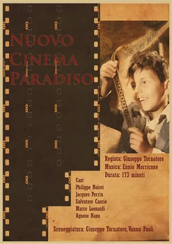 Ocenený film Nuovo cinema Paradiso Nostalgické Matný Papier Kraft Plagát Darček Izba Jedáleň Domova stenu, nálepky Dizajn